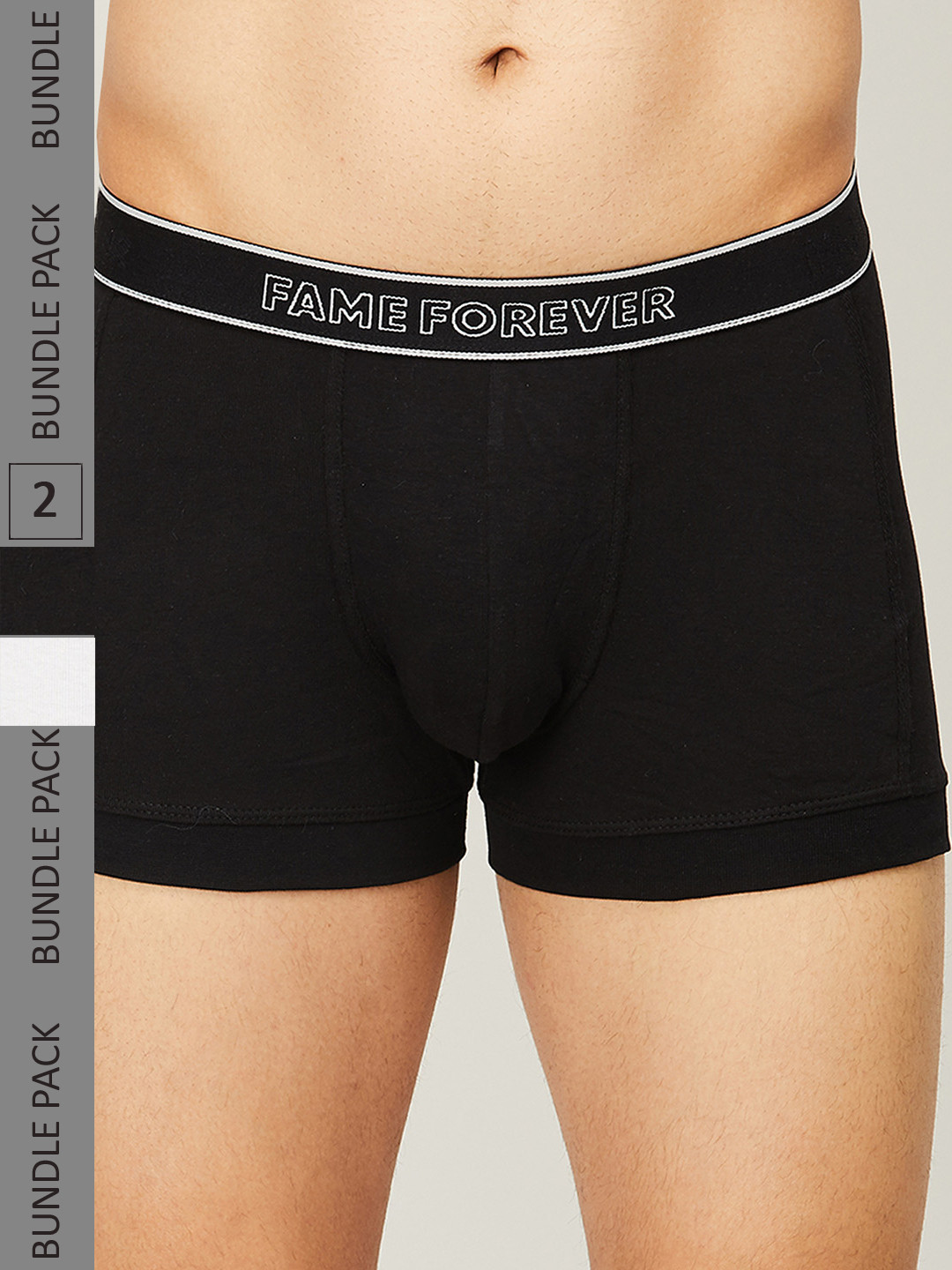 Fame Forever by Lifestyle Men Pack Of 2 Black & White Cotton Trunks