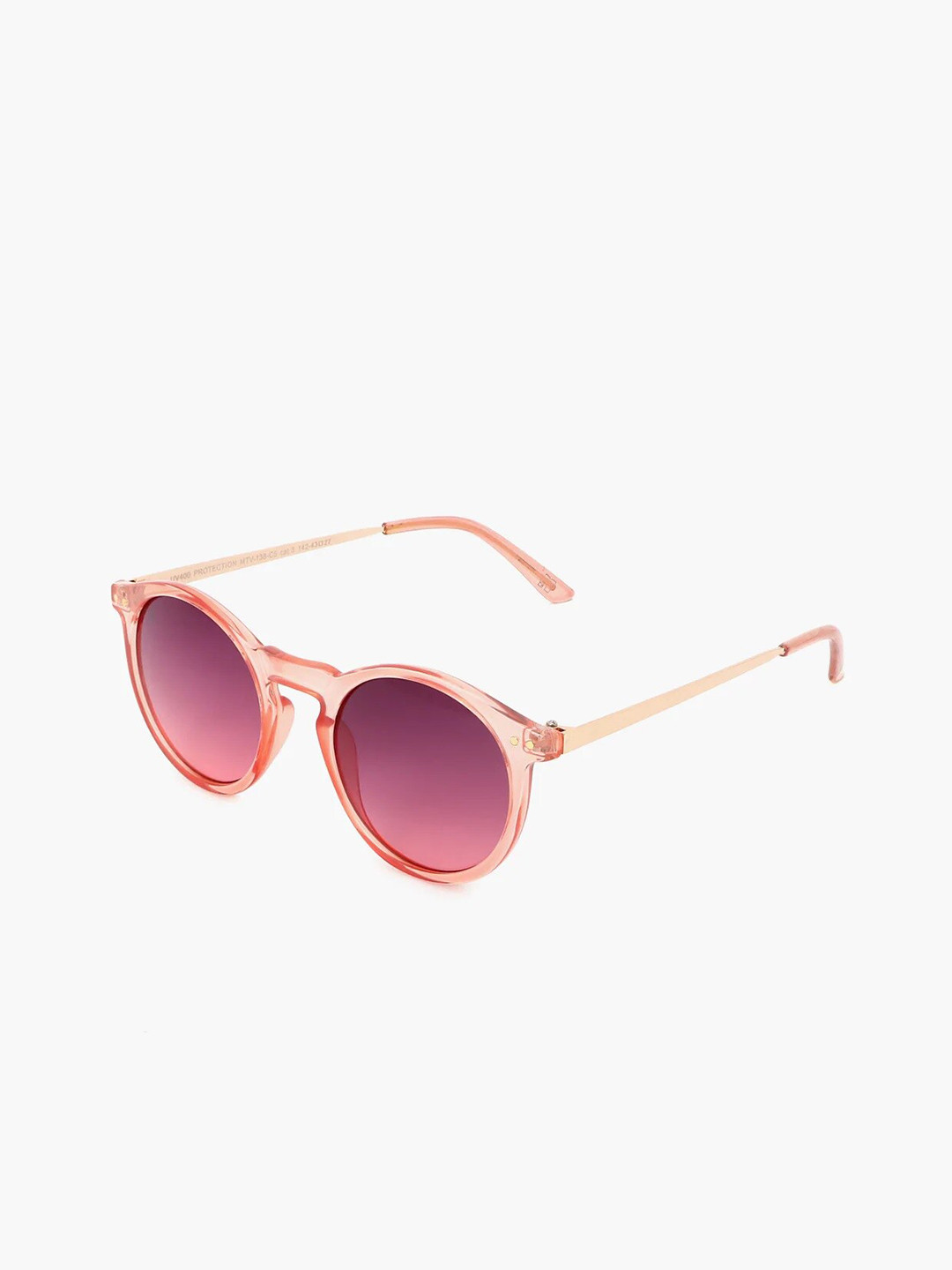 MTV Unisex Pink Lens & Pink Round Sunglasses with UV Protected Lens MTV-138-C5