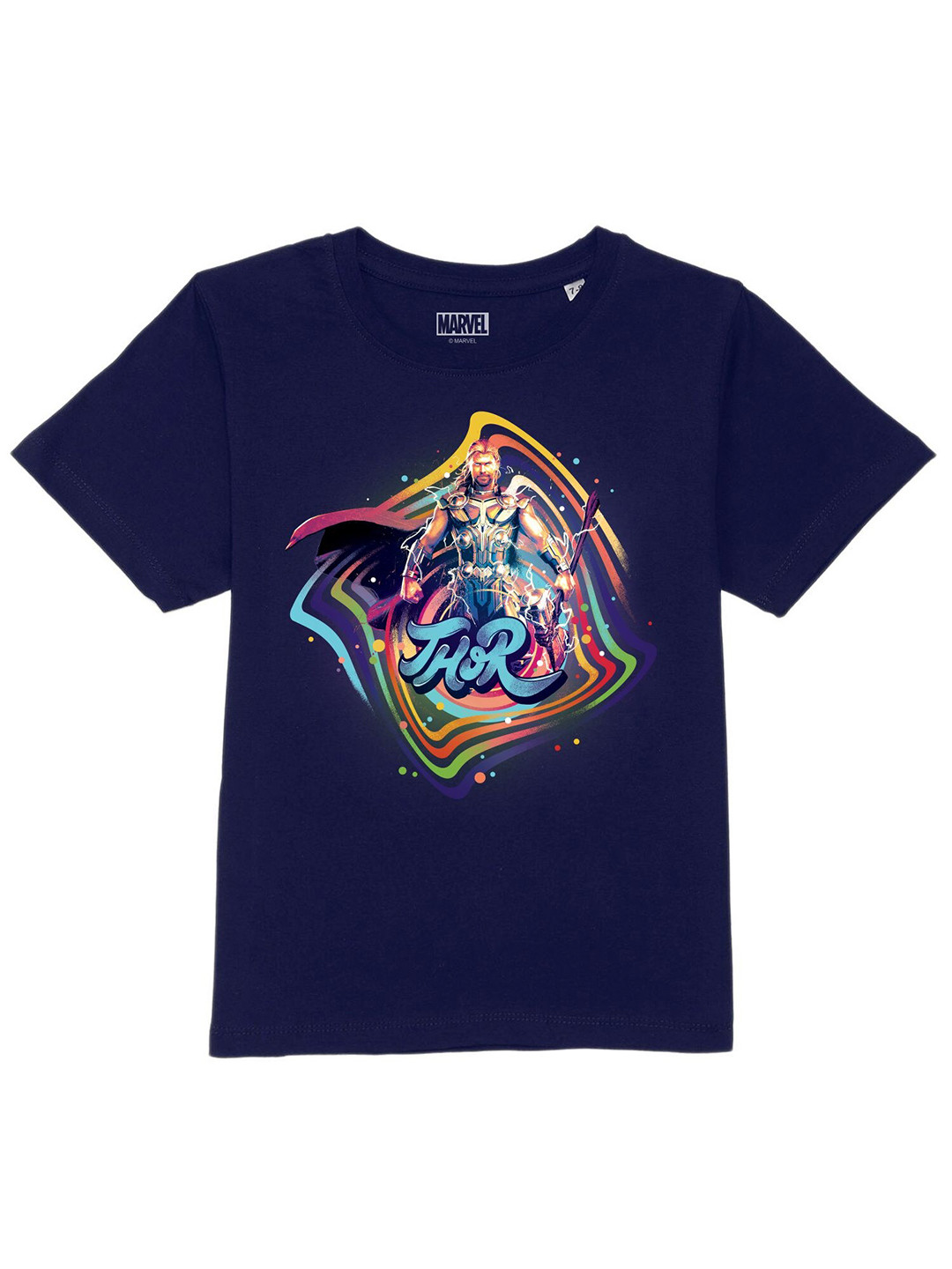 Marvel by Wear Your Mind Boys Navy Blue Thor Printed Indigo T-shirt