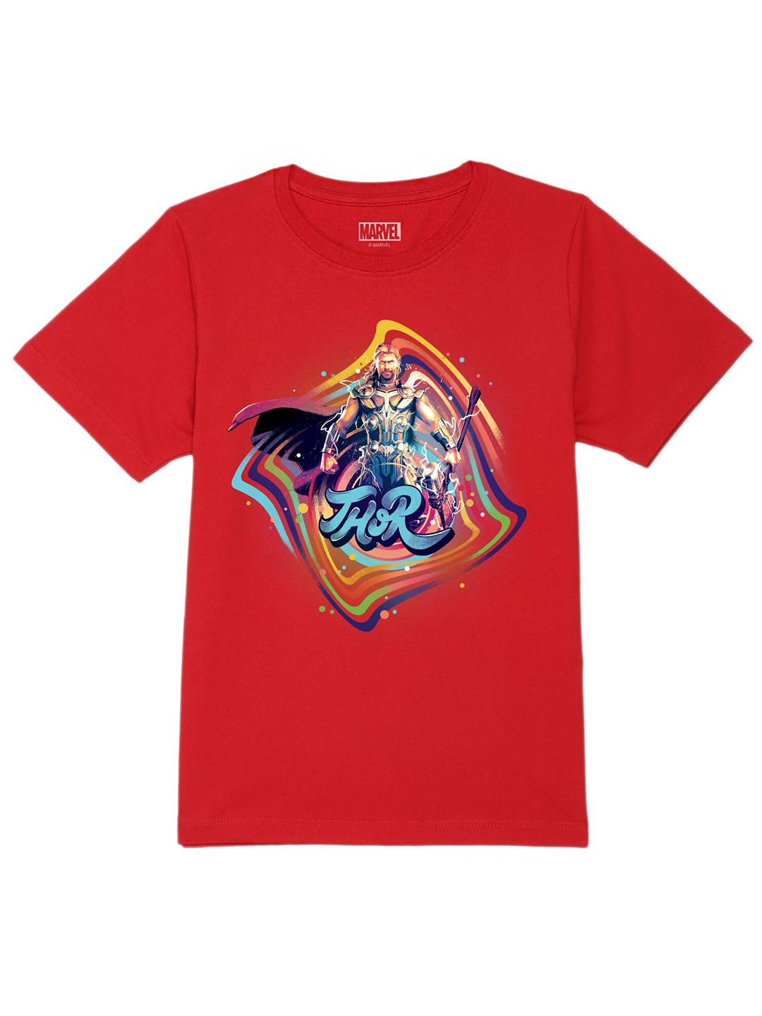 Marvel by Wear Your Mind Boys Red Thor Printed Cotton T-shirt