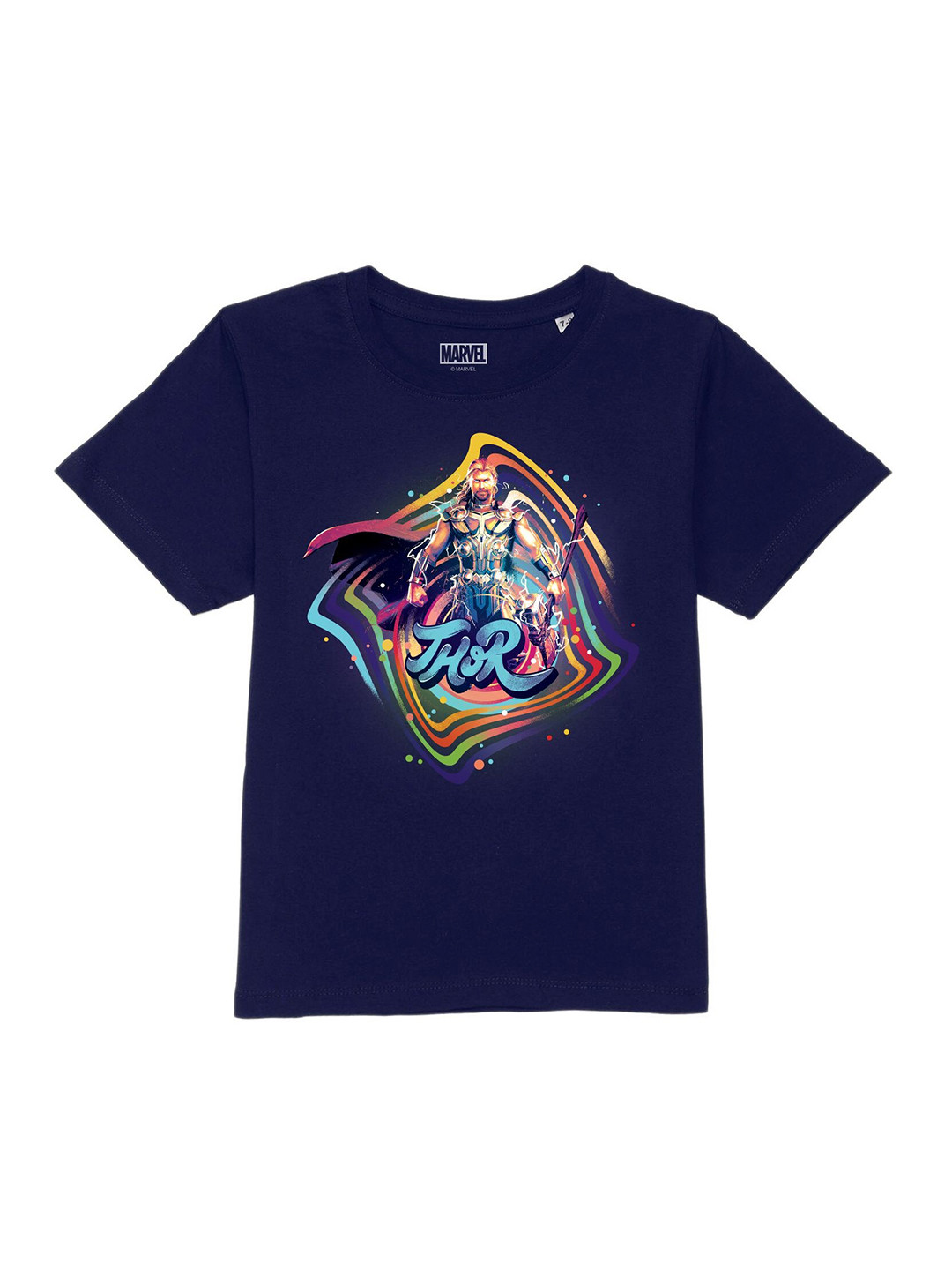 Marvel by Wear Your Mind Boys Navy Blue Thor Printed Indigo T-shirt