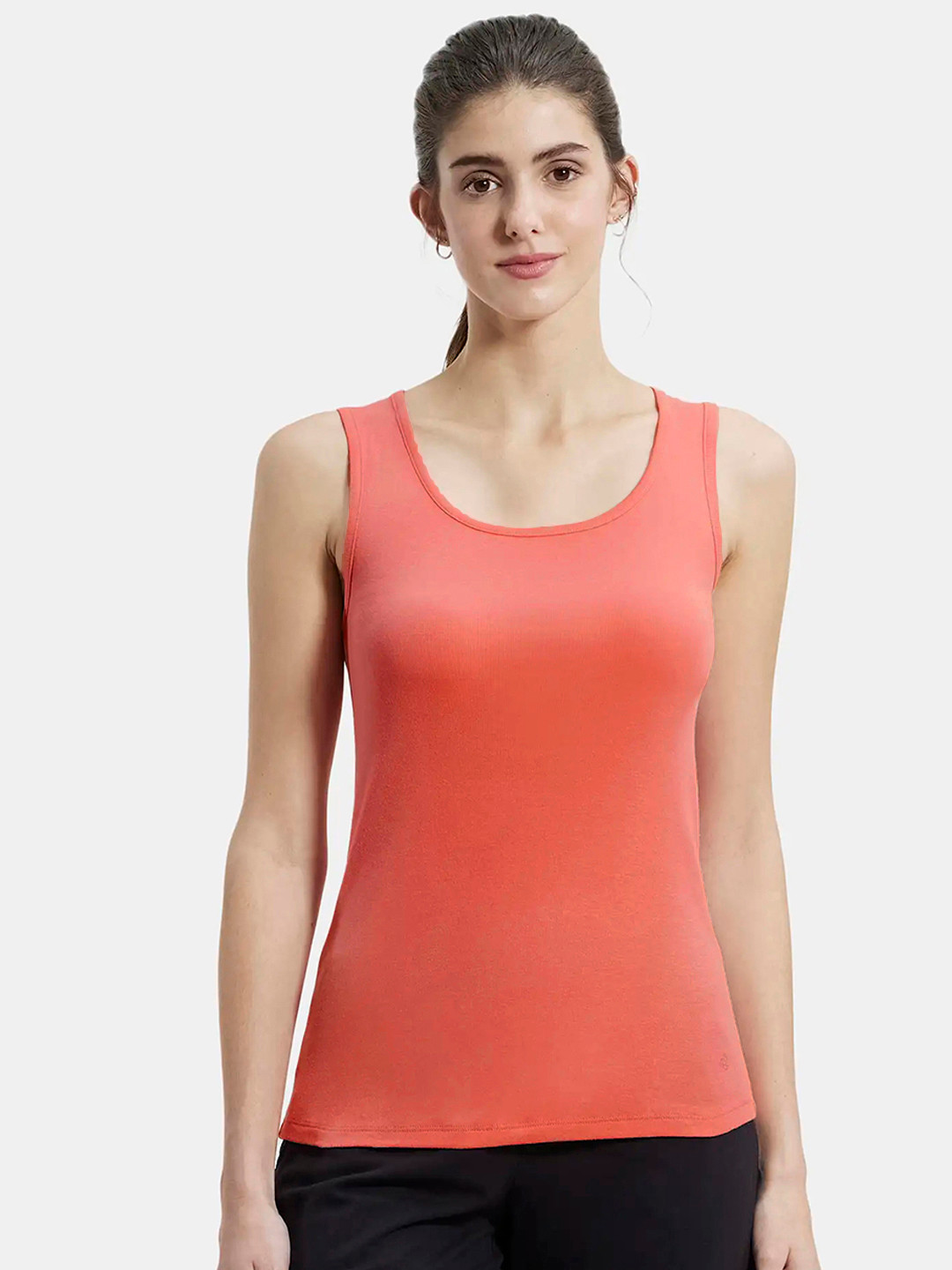 Jockey Super Combed Cotton Rib Fabric Slim Fit Solid Tank Top-A113