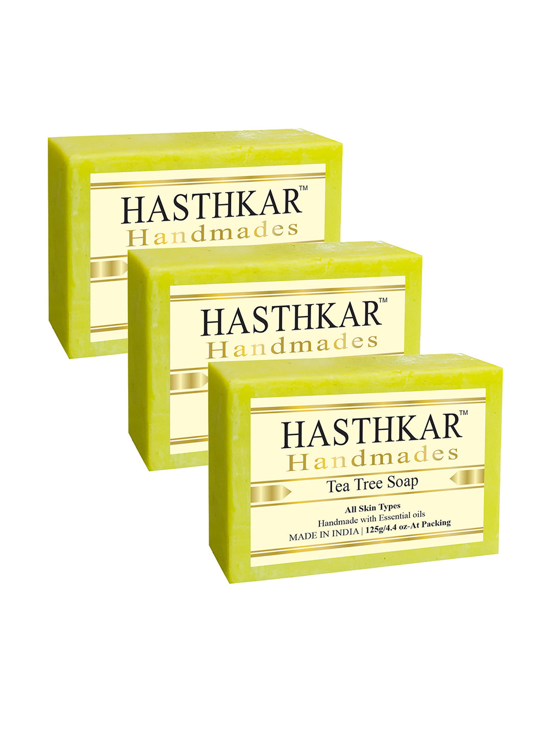 Hasthkar Set of 3 Handmades Tea Tree Soaps - 125 g Each