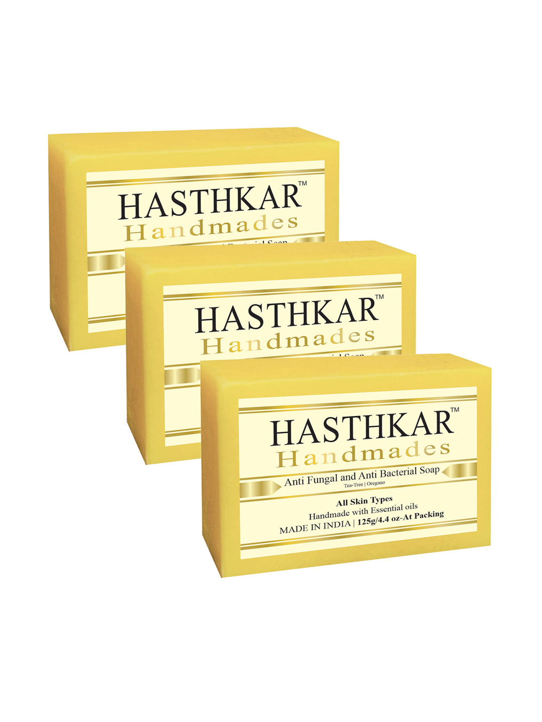 Hasthkar Set of 3 Handmade Anti Fungal & Anti Bacterial Soaps - 125 g Each