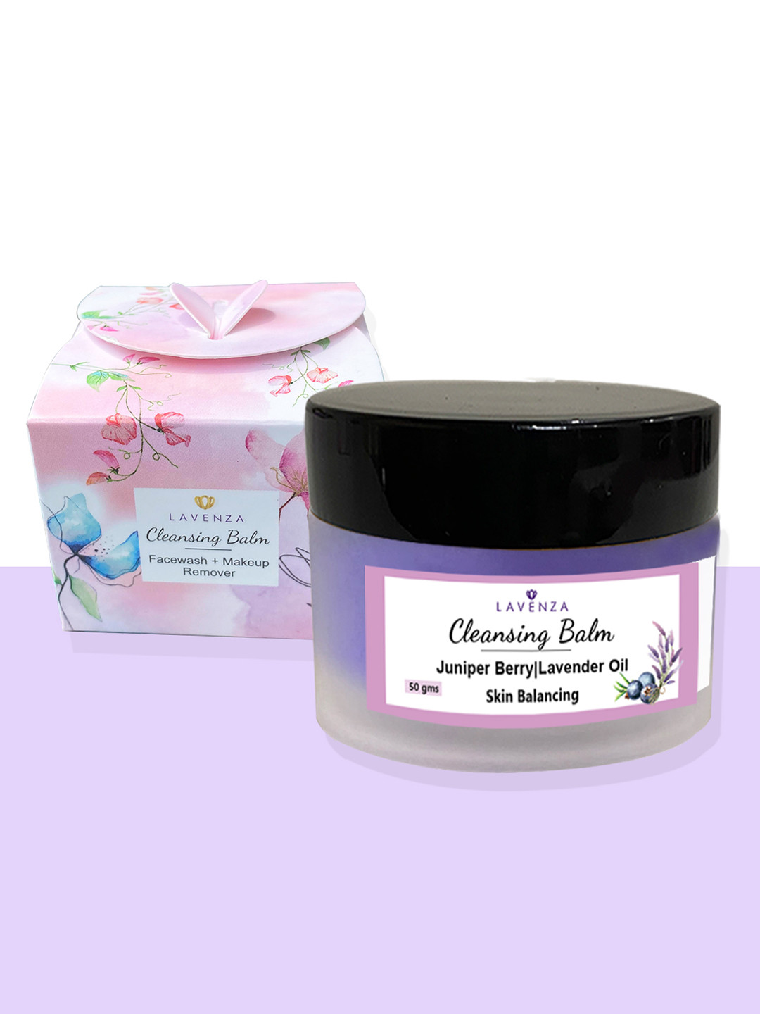 LAVENZA Moonland Balancing Cleansing Balm with Juniper Berries & Lavender - 50g