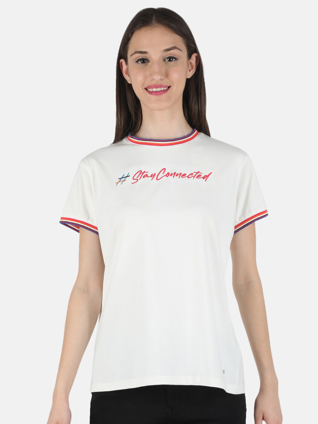 Monte Carlo Off White Print Top