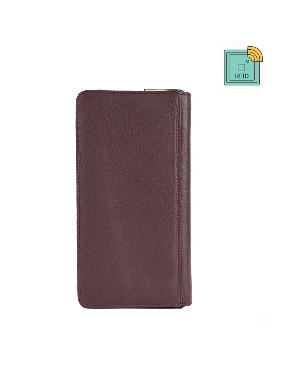 HAMMONDS FLYCATCHER Unisex Brown Zip Detail Leather Passport Holder