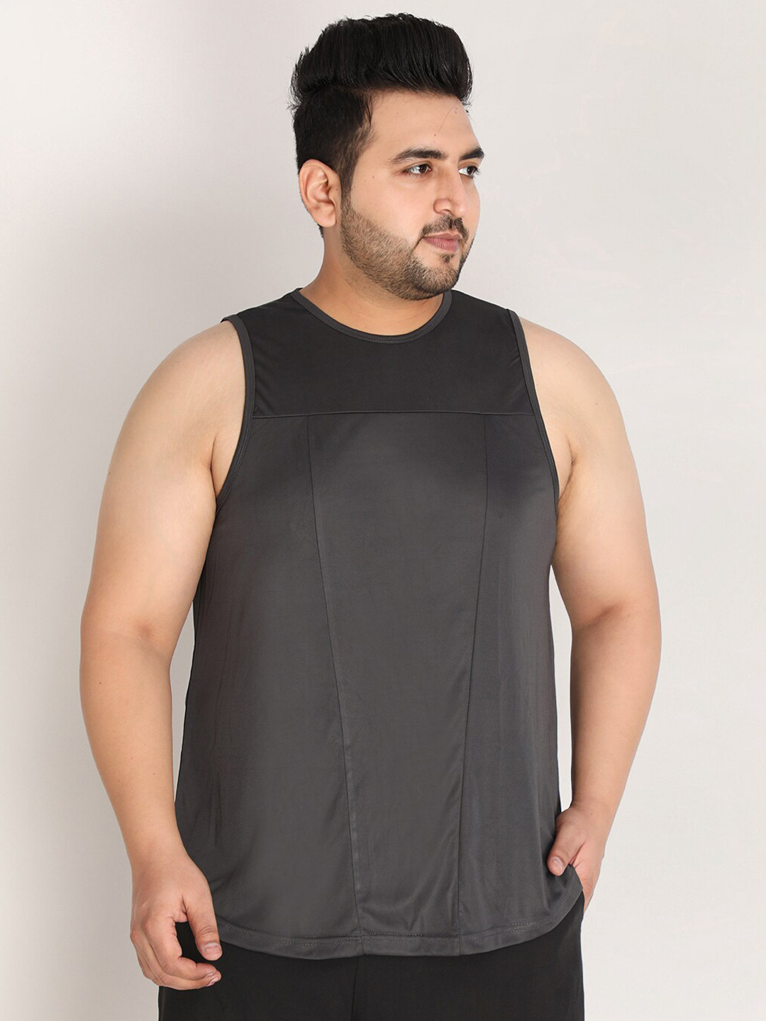 CHKOKKO Plus Size Round Neck Gym Innerwear Vest