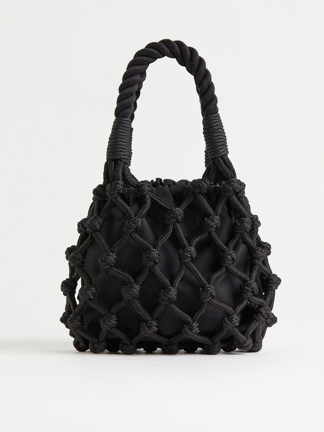 H&M Women Black Small String Pouch Bag