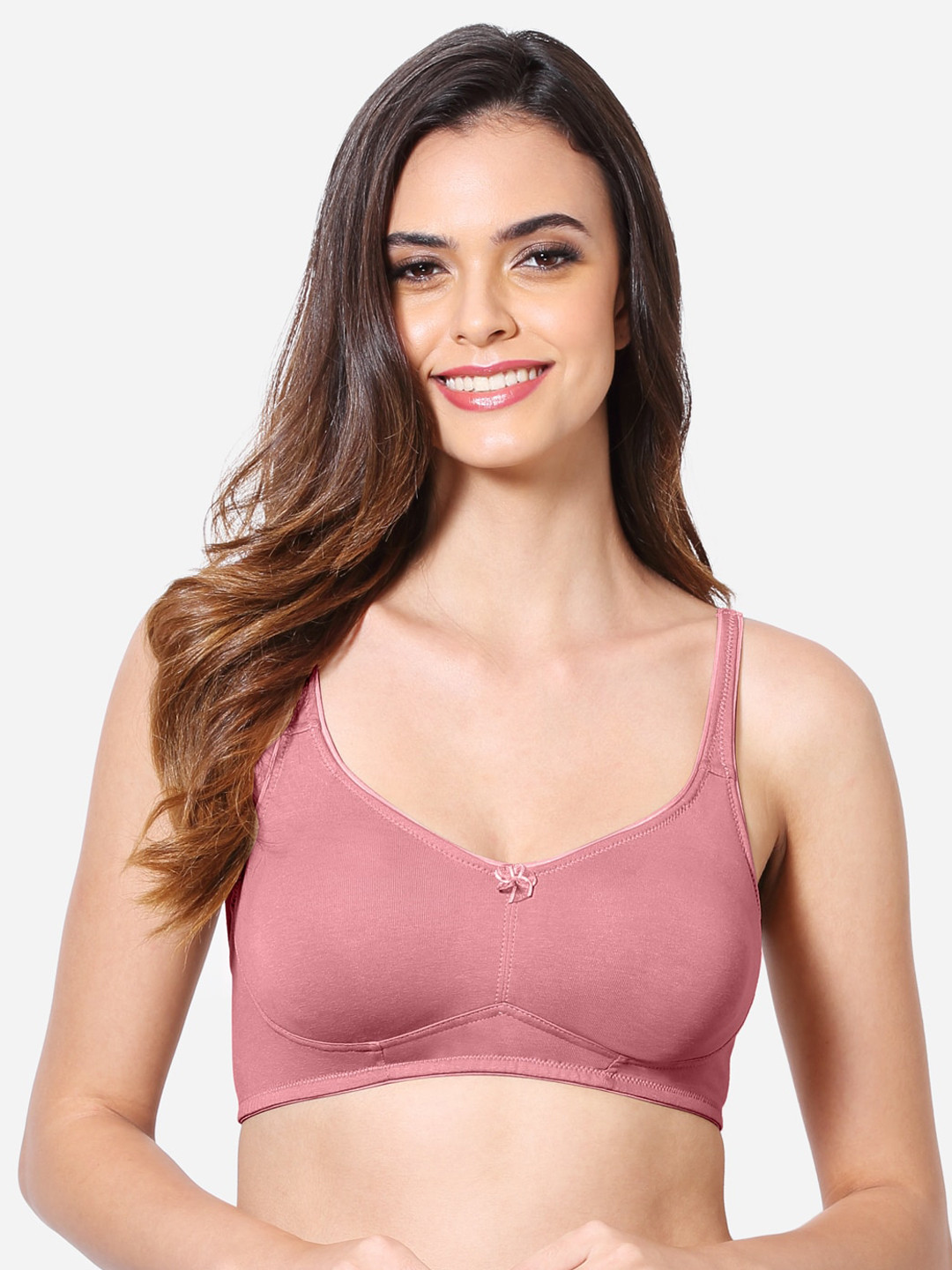VStar Women Peach Seamless Medium Support Full Coverage T Shirt Bra