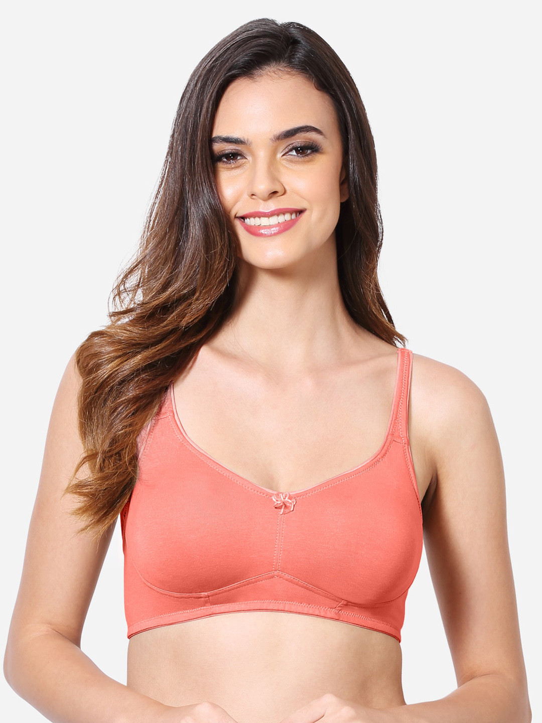 VStar Women Coral Seamless Medium Support Full Coverage T Shirt Bra