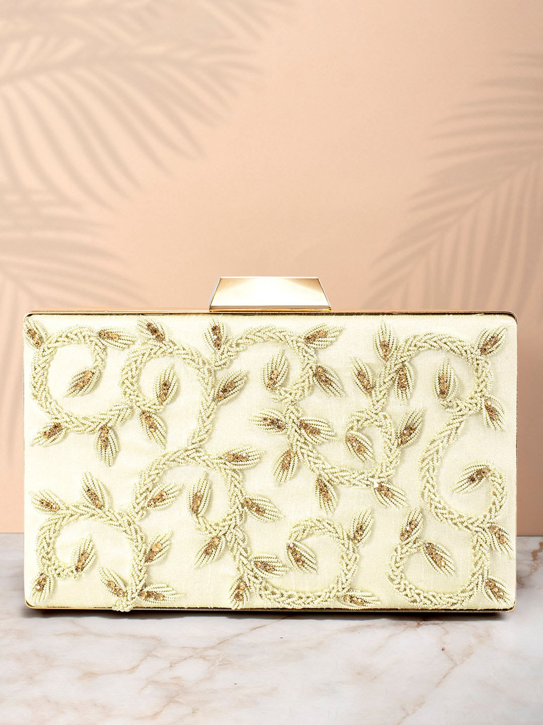 Peora Women Cream Clutches