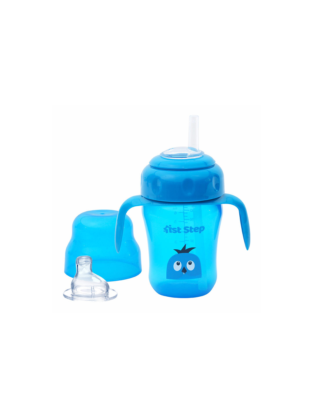 1st Step Kids Pink Transparent Interchangeable Sipper with Soft Silicone Spout & Straw