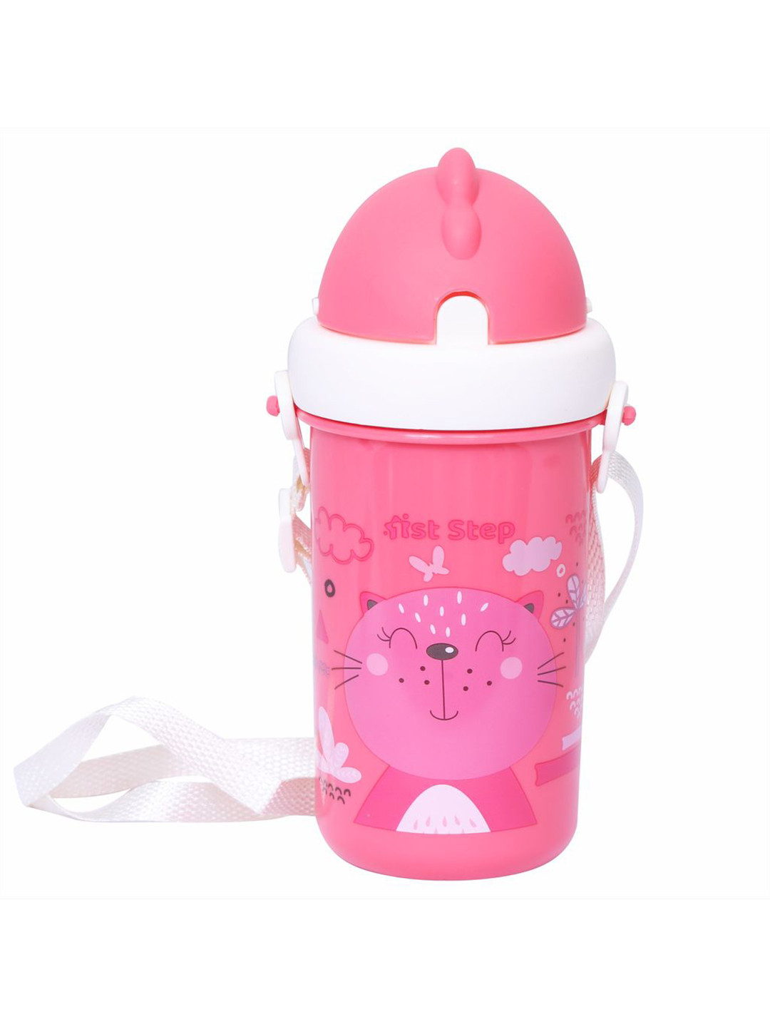1st Step Infant Pink & White Printed Baby Sippers