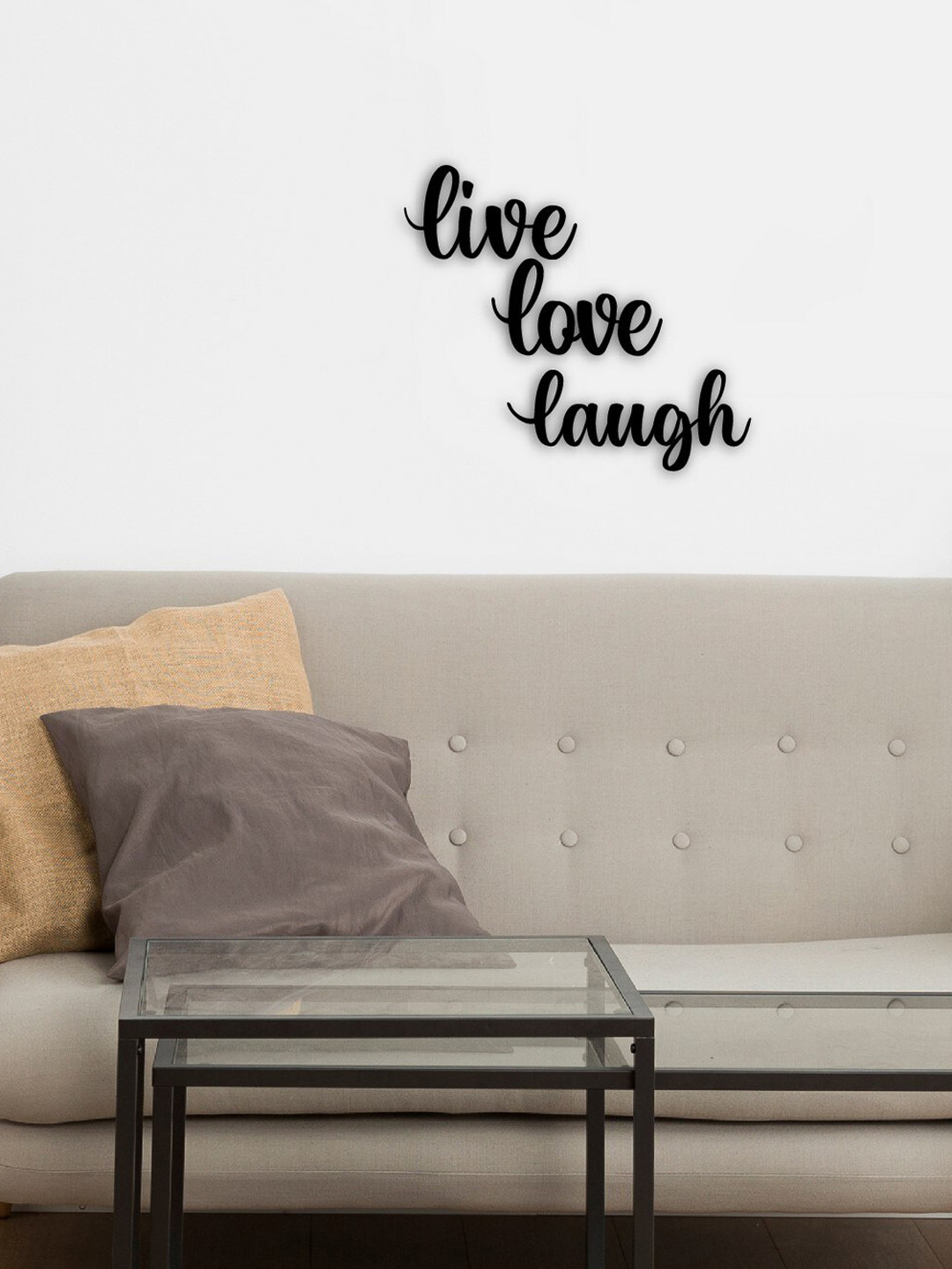 eCraftIndia Live Love Laugh Wood Matte Hanging Hall Signs and Plaques-10.2In