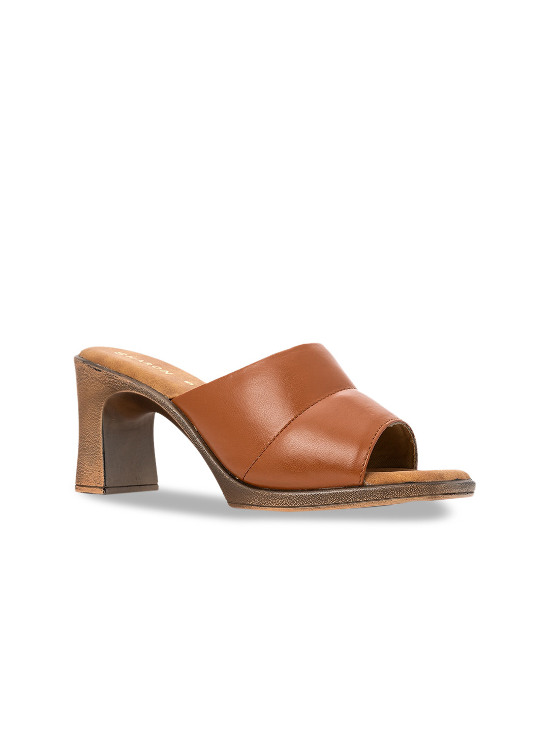 Khadims Women Brown Party Block Mule Heels