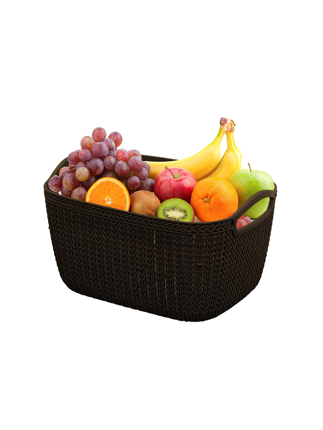 Kuber Industries Brown & Cream Set Of 3 Dishwasher Safe Unbreakable Plastic Storage Basket