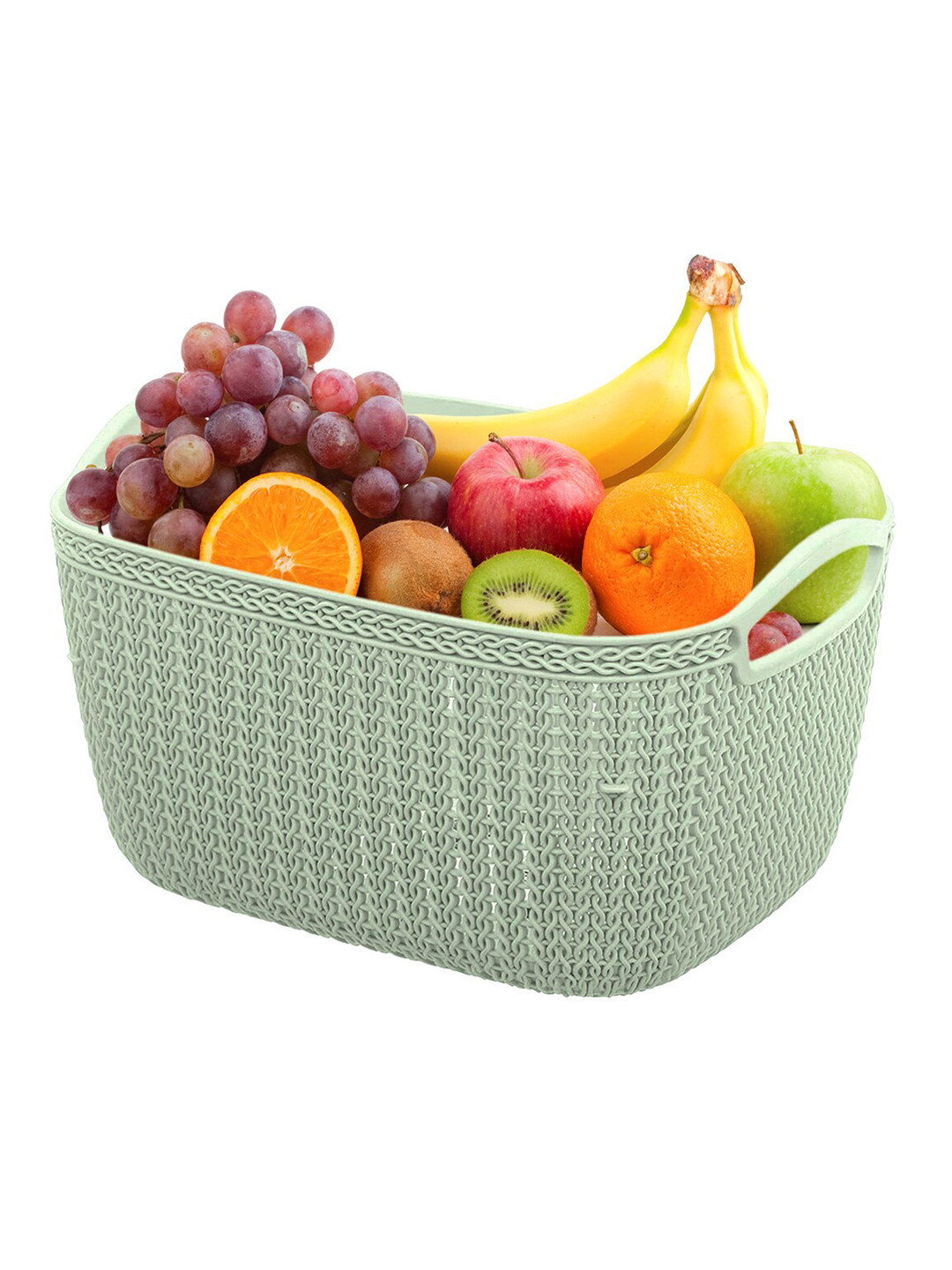 Kuber Industries Cream & Green Set Of 2 Dishwasher Safe Plastic Kitchen Storage Basket