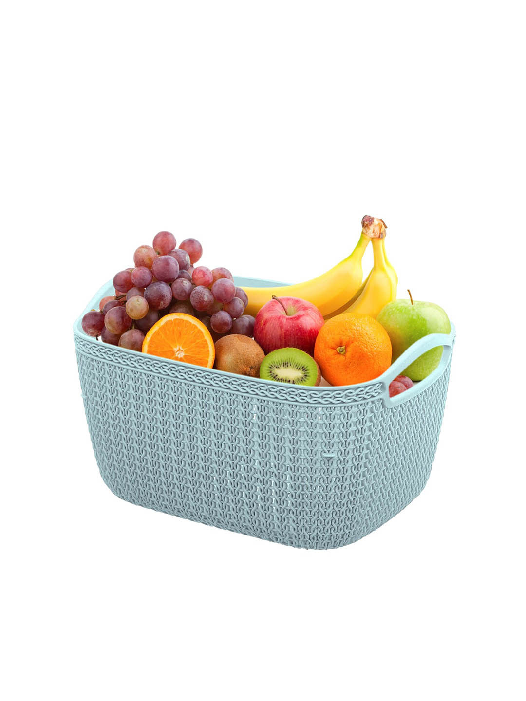 Kuber Industries Blue & Cream Set Of 4 Dishwasher Safe Textured Fruit Vegetable Baskets