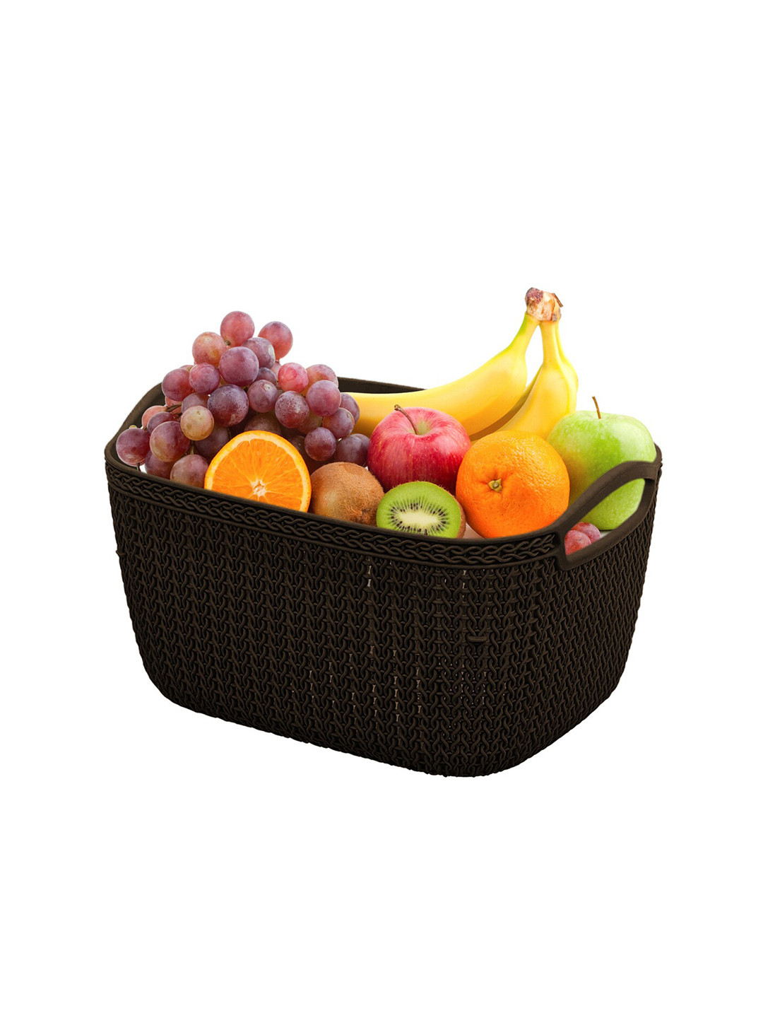 Kuber Industries Brown Dishwasher Safe Unbreakable Plastic Storage Basket