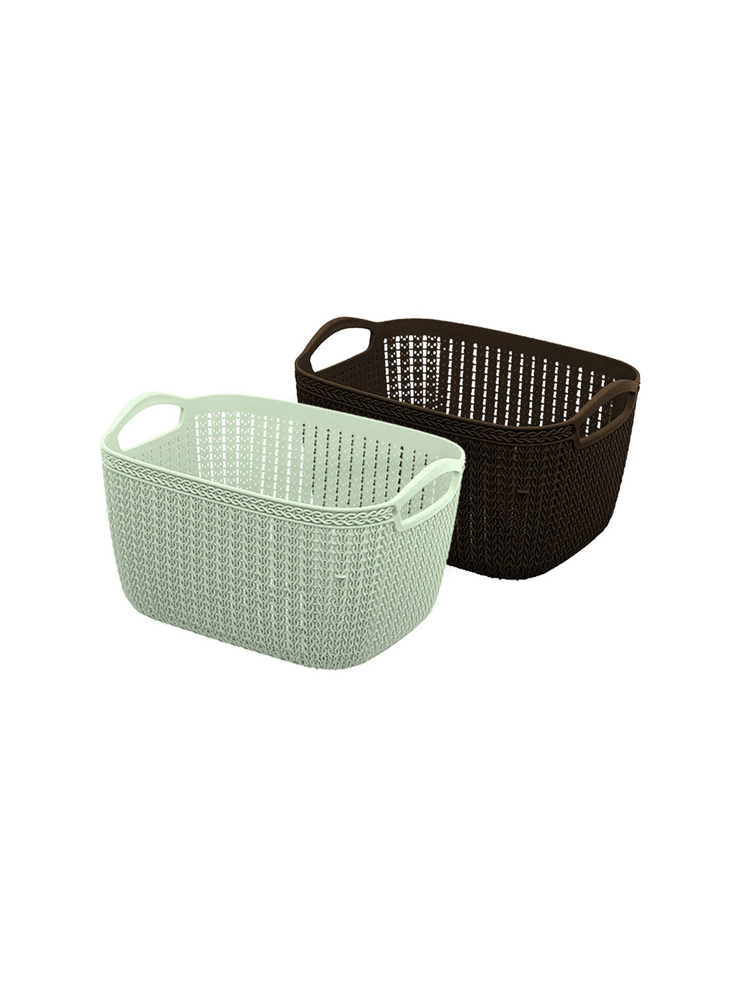 Kuber Industries Green & Brown Set Of 4 Dishwasher-Safe Textured Fruit Vegetable Baskets
