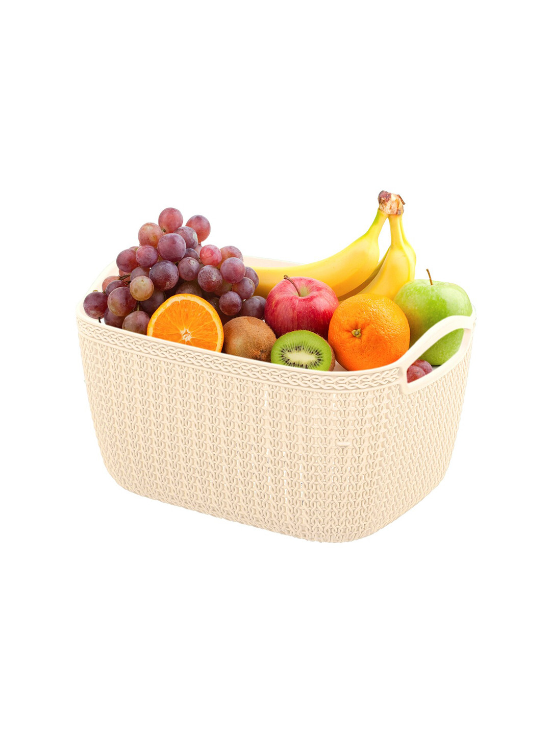 Kuber Industries Cream-Coloured Dishwasher Safe Unbreakable Plastic Storage Basket