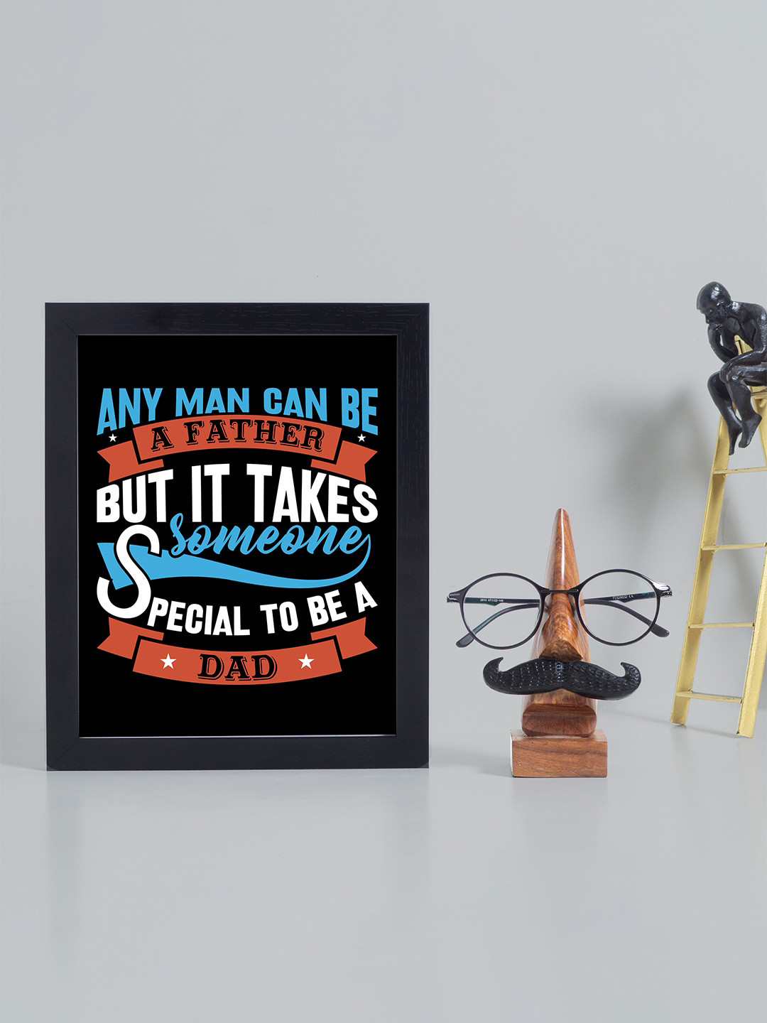 Golden Peacock  Black & Brown Handcrafted Wall Hanging Frame & Eyeglass Holder