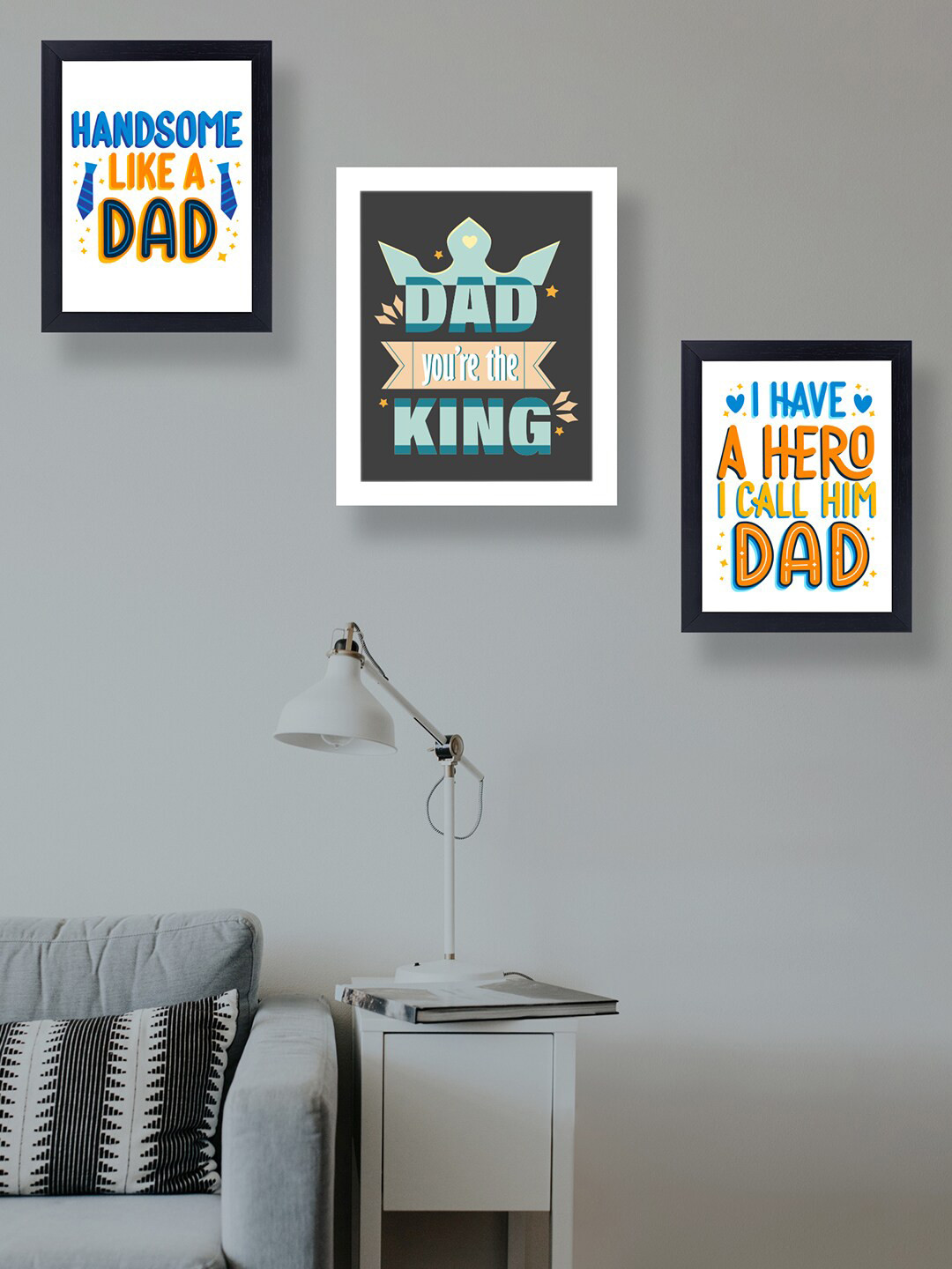 Golden Peacock Set Of 3 Father's Day  Wall Hanging Frames
