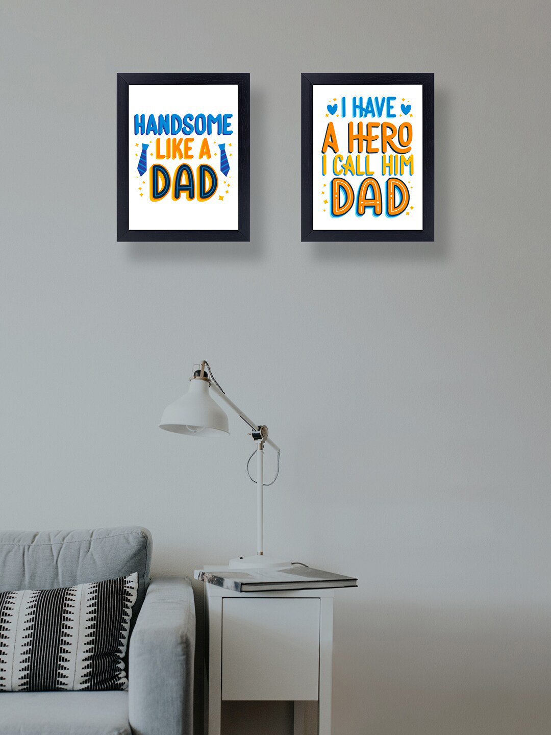 Golden Peacock Set of 2 Adorable Father Day Framed Wall Art