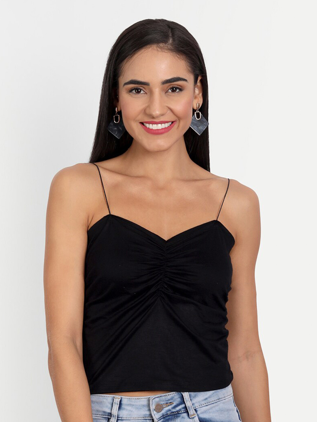 COLOR CAPITAL WOMEN Black Crop Top