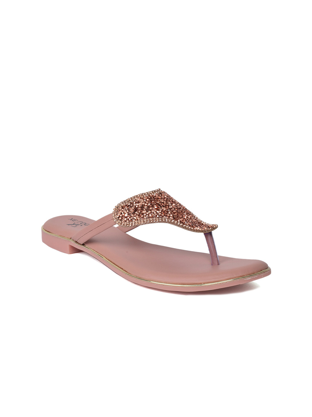 XE Looks Women Pink Embellished Ethnic Open Toe Flats