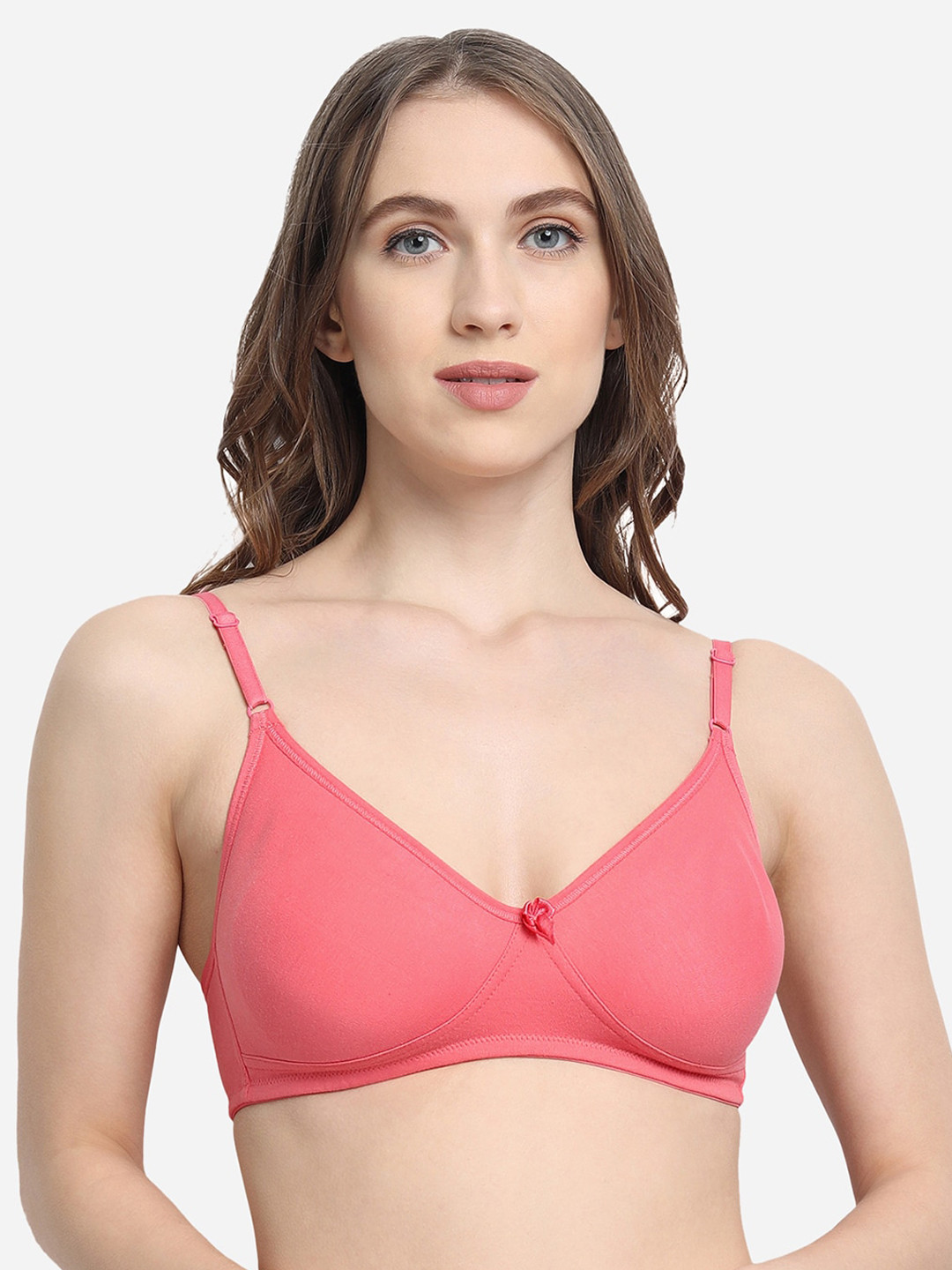 VStar Women Coral Non padded double layered T-Shirt bra