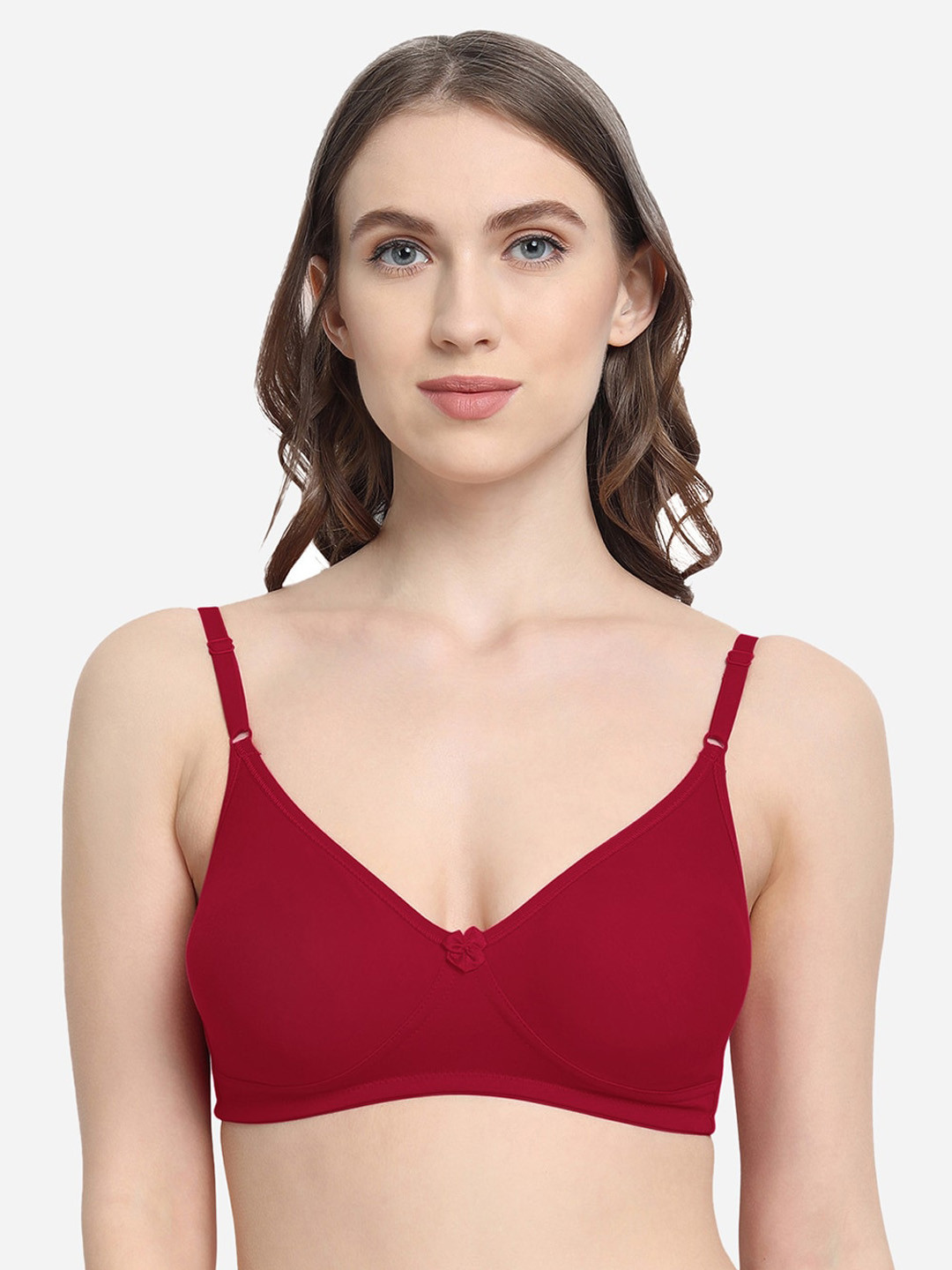 VStar Red Solid T-Shirt Bra