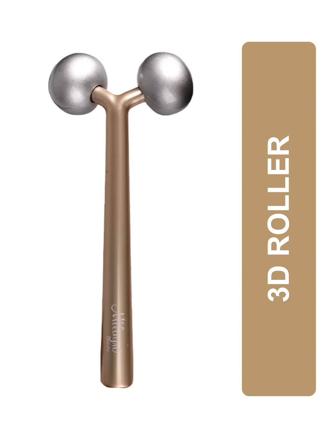 Milagro beauty 3D Roller Manual Face Massager For Skin Tightening - Rose Gold-Toned