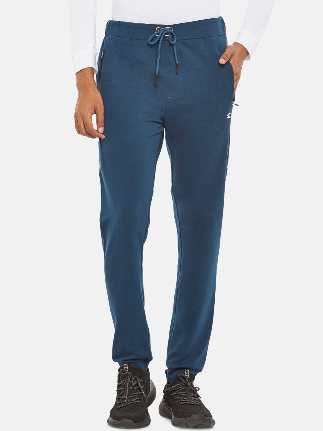Ajile by Pantaloons Men Teal Blue Solid Slim-Fit Track Pants