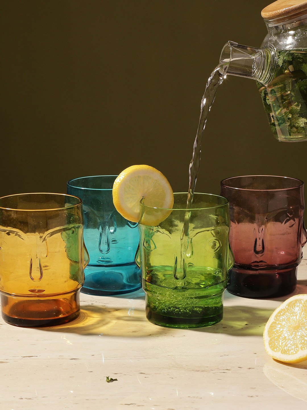 The Decor Mart  Assorted Solid Glass Bar and Drinkware