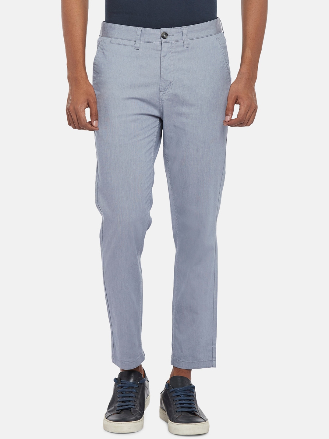 Byford By Pantaloons Grey Solid Regular Fit Chinos - Buy Byford By