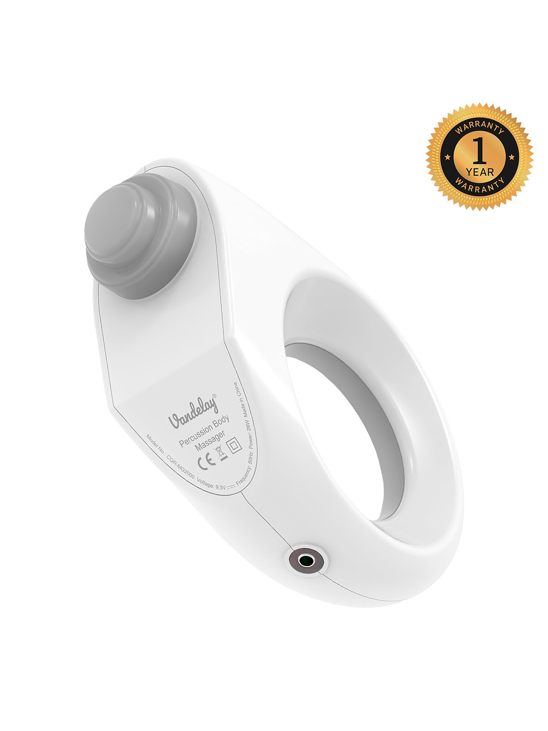 Vandelay Deep Tissue MG-1500 Percussion Wireless Massager - White & Grey