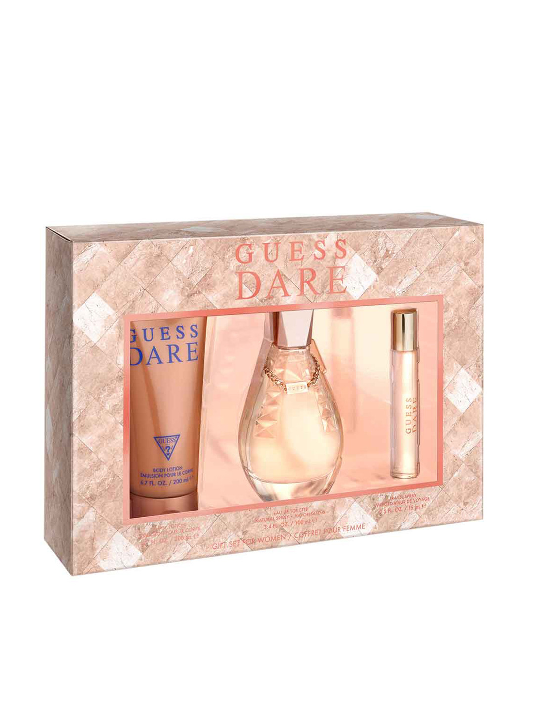 GUESS Women Dare Fragrance Set - EDT 100ml + Travel Spray 15ml + Body Lotion 200ml