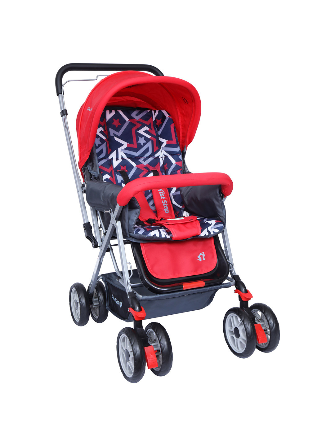 1st Step Kids Maroon 5 Point Safety Harness And Reversible HandleBar Stroller