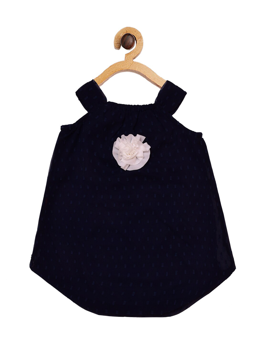 Creative Kids Girls  Navy Blue Applique A-Line Dress