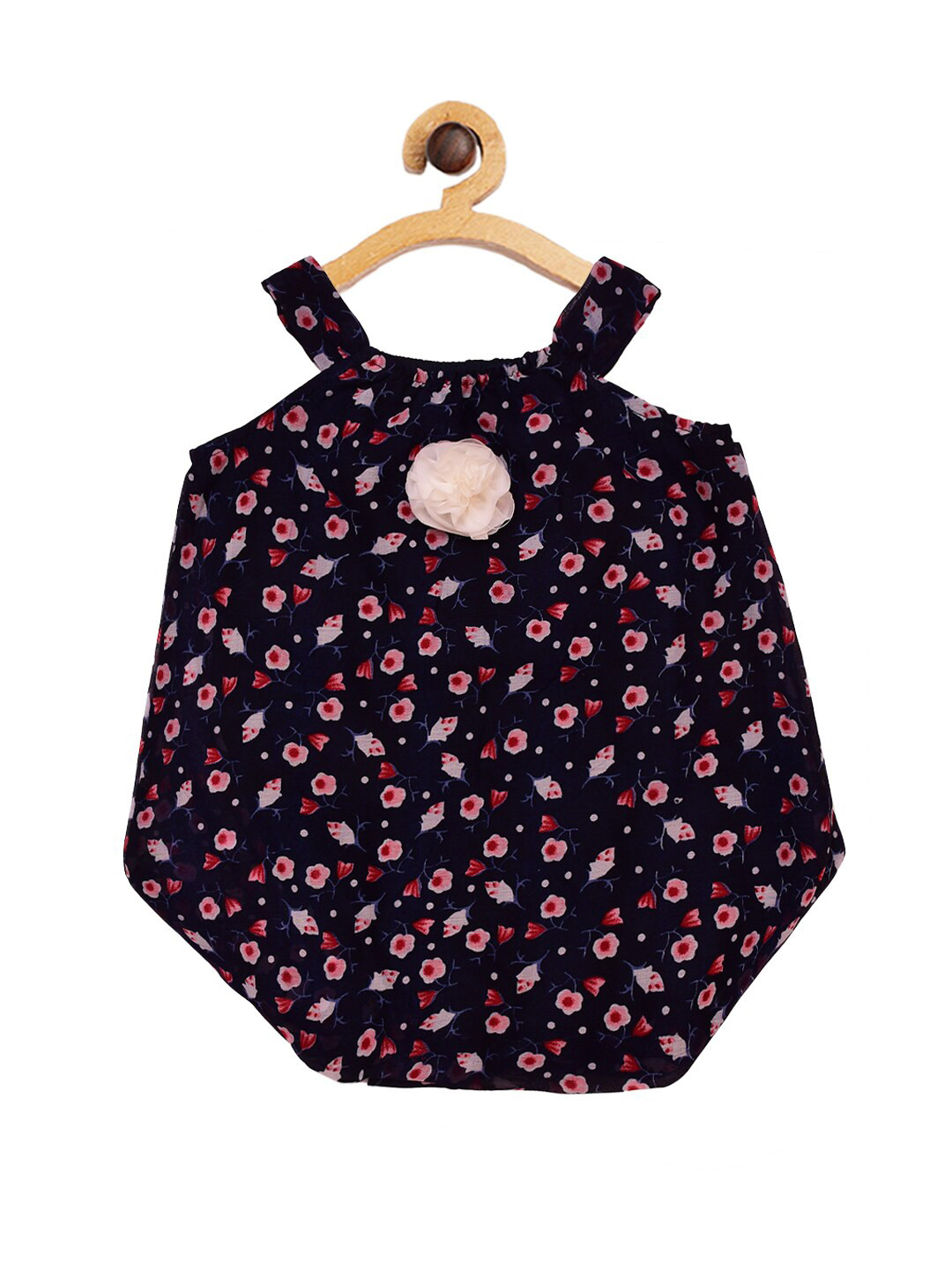 Creative Kids Navy Blue Floral A-Line Dress