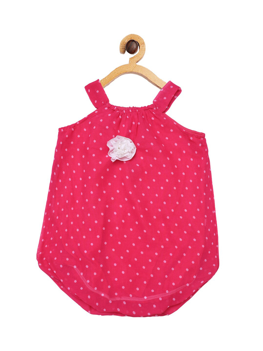 Creative Kids Girls  Red A-Line  Romper With Lining Snap Button Dress