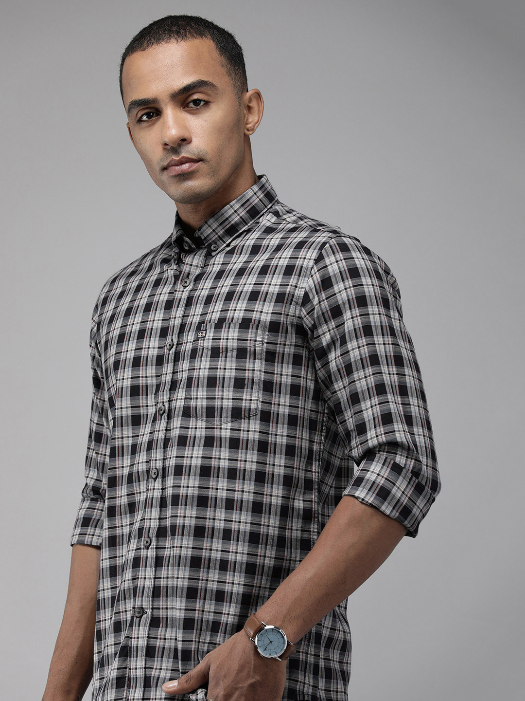 Arrow Sport Pure Cotton Manhattan Slim Fit Checked Casual Shirt