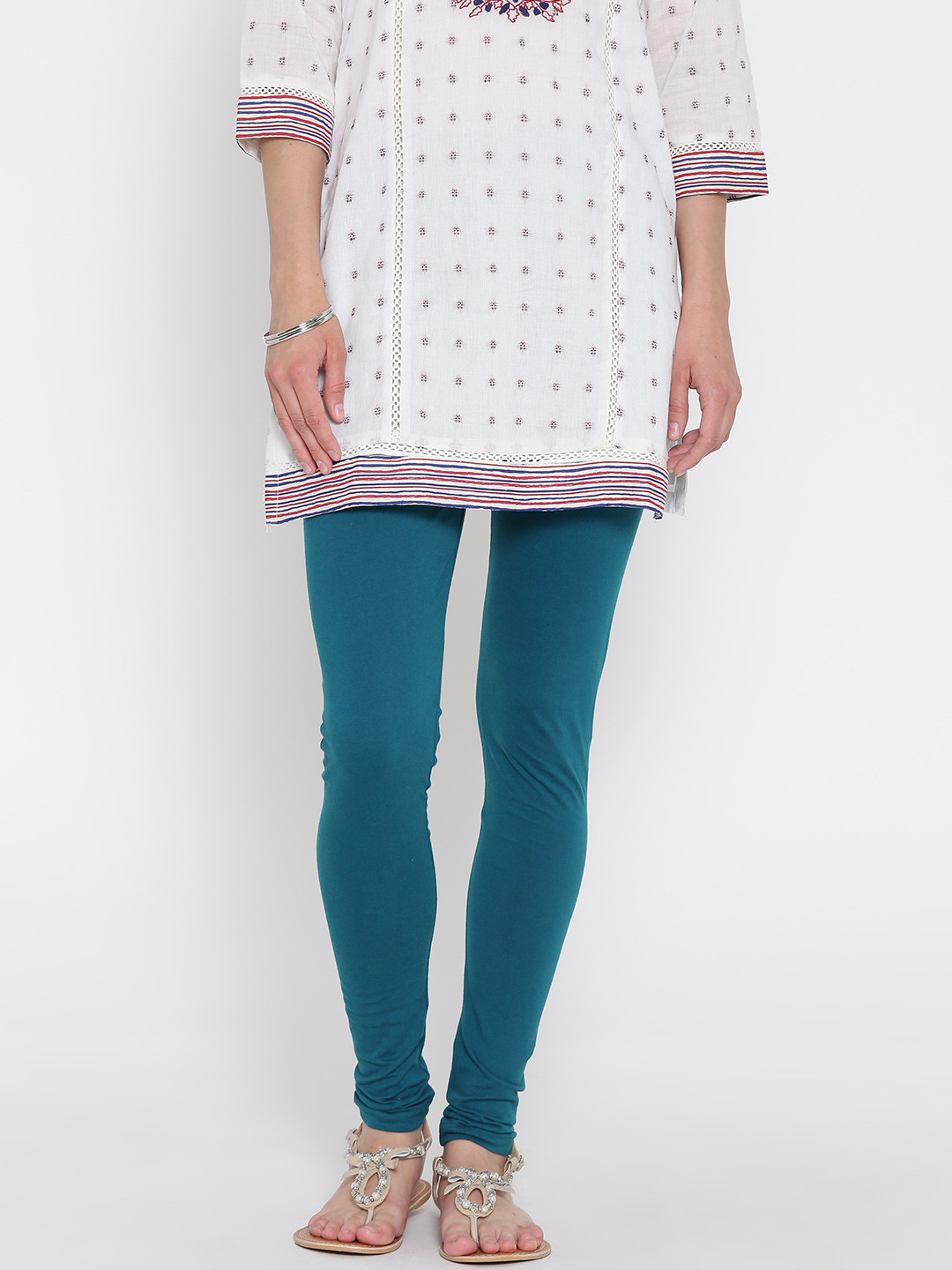 Rangriti Teal Blue Churidar Leggings