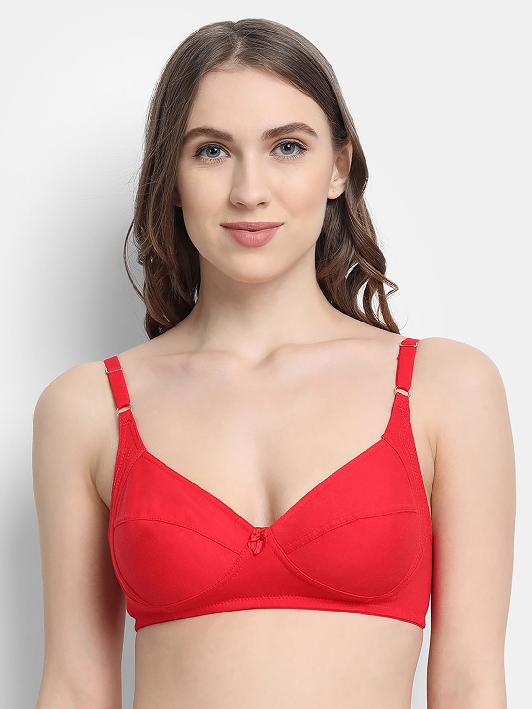 VStar Women Red Non Padded & Non-Wired T-shirt Bra-ELZA-B-RED