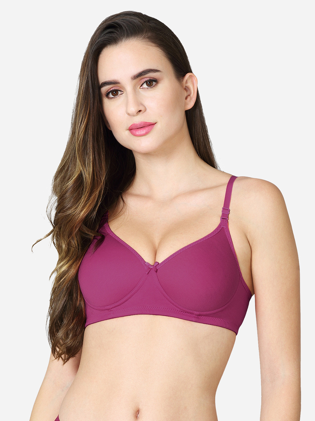 VStar Purple Solid T-Shirt Bra