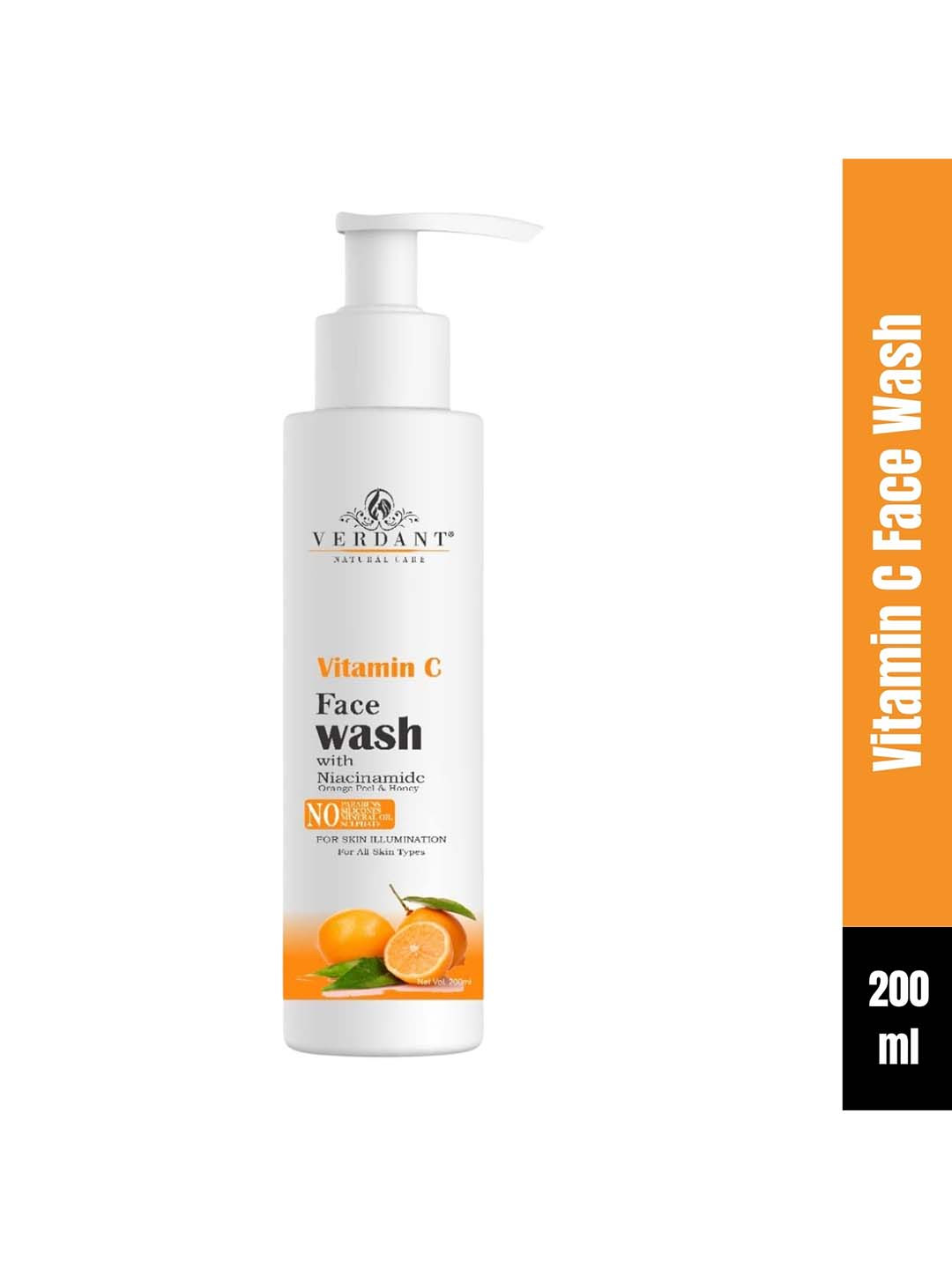 Verdant Natural Care Vitamin C Face Wash with Niacinamide & Pippermint - 200 ml