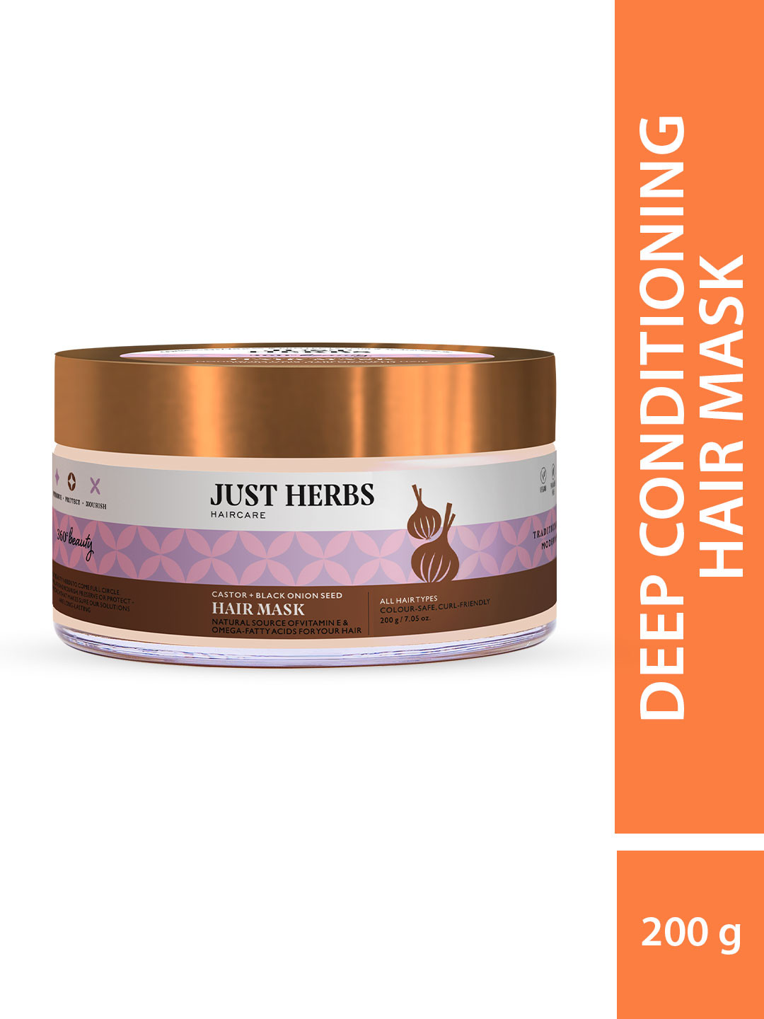 Just Herbs Castor & Black Onion Seed Hair Mask - 200 g