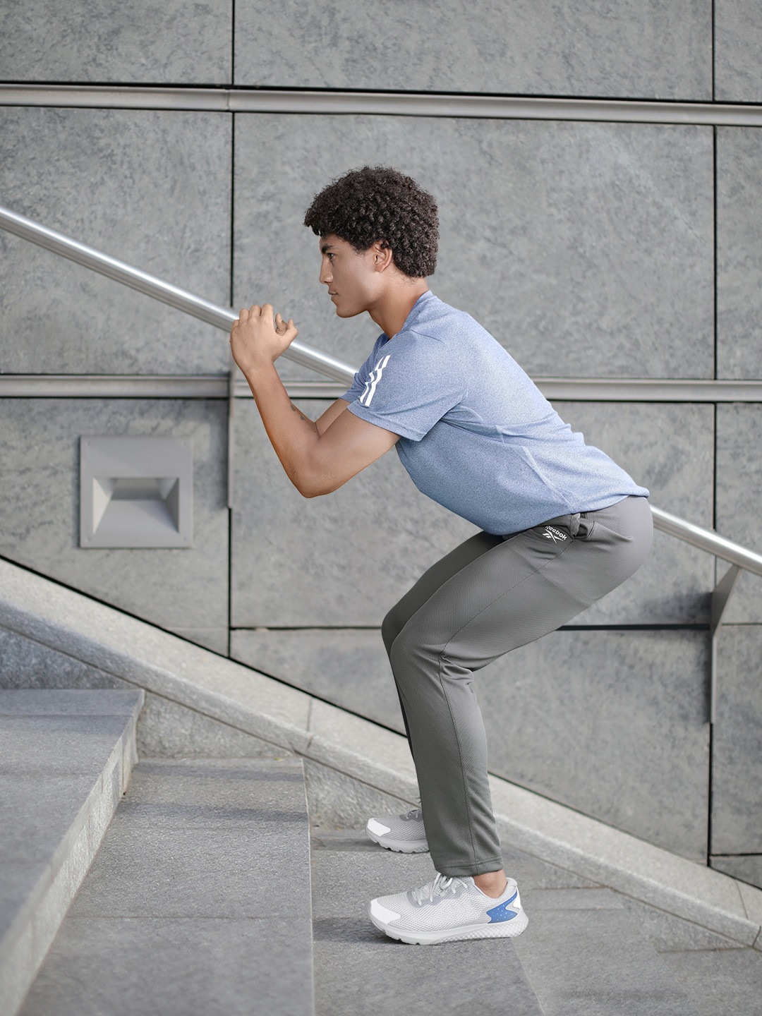Reebok Men Grey Training Speedwick Track Pants